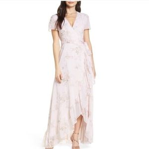 WAYF Natasha Floral Ruffled Wrap Dress